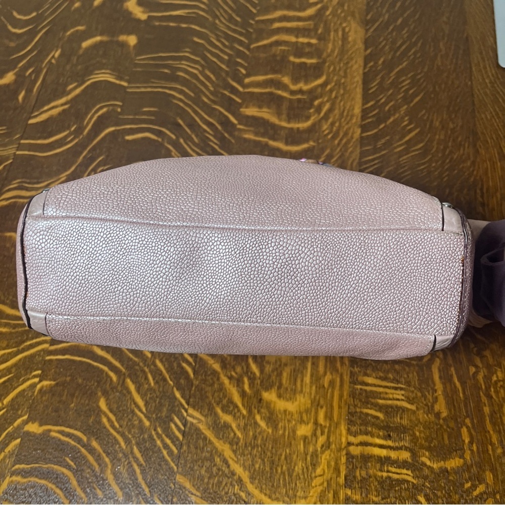 Coach Kelsey Studded Caviar in Metallic Leather Tuberose Pink Shoulder Bag - Picture 3 of 12